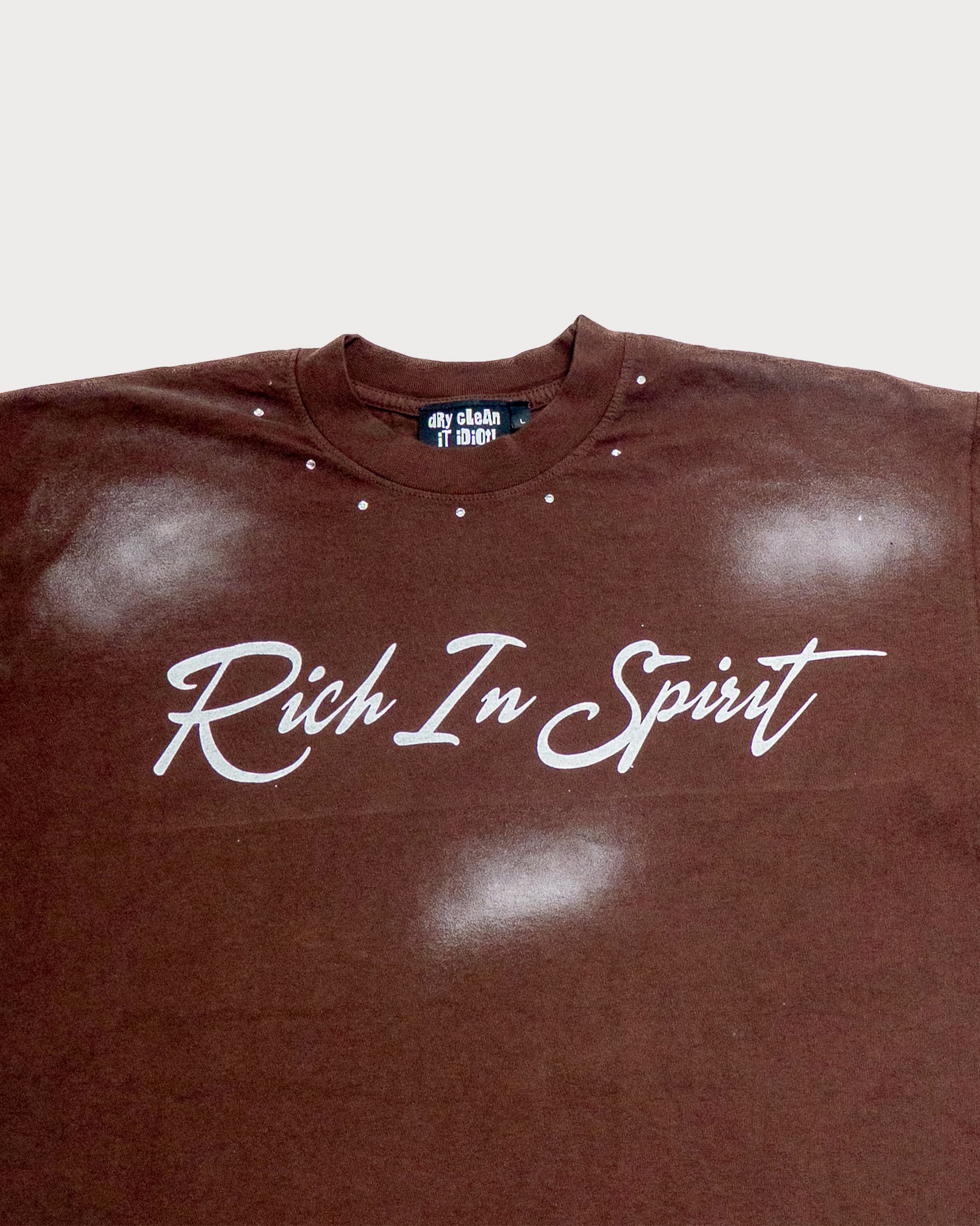 Mocha Rhinestone Logo Tee